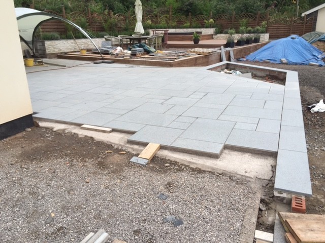 laying garden slabs